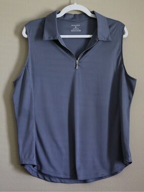 G Gradual Gray Quarter Zip Sleeveless Golf Tennis Top XL